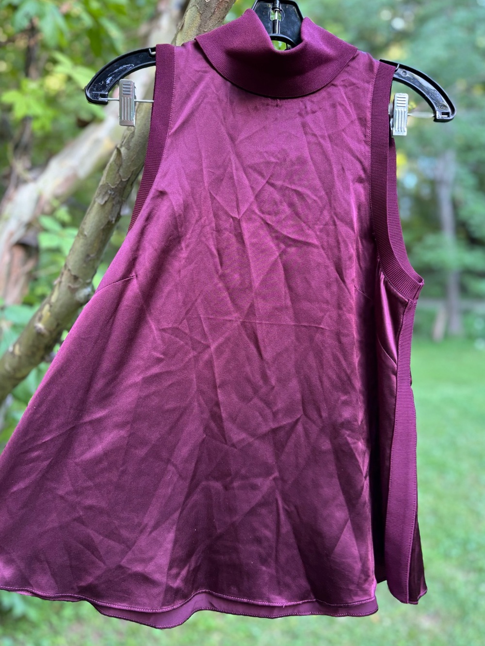 Cinq à Sept Calla Silk Sleeveless Mock Neck Top